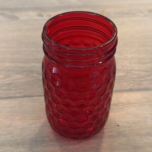 Red Textured Mason Jar